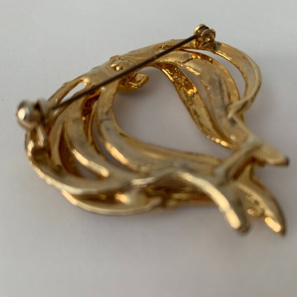 Vintage Flame BROOCH Pin Gold Tone Fire Unsigned - Picture 7 of 8